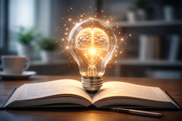 Philosophical approaches, depicted as a brain in a light bulb